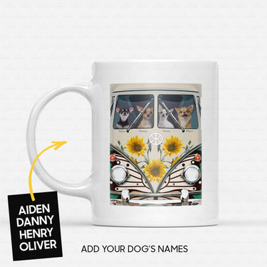 Custom Dog Mug - Personalized Chihuahua On A Car Gift For Dad - White Mug
